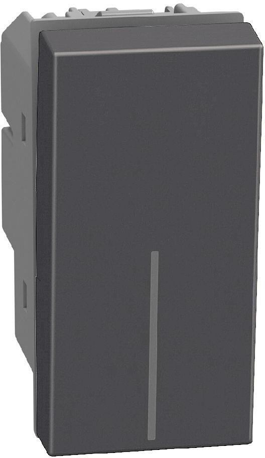 Двуполюсен ключ 16А 1 мод. цвят Графит Light Now Bticino