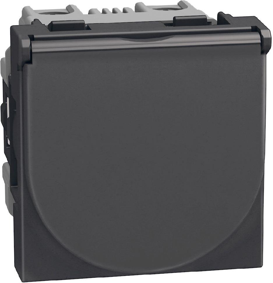 Контакт ШУКО 2P+E 16A с капаче 2 мод. цвят Графит Light Now Bticino