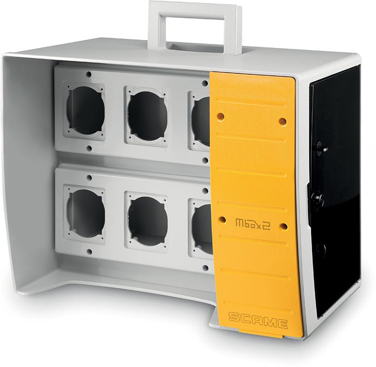 Табло за индустриални контакти и DIN модули IP66, UV, серия MBOX (16 DIN и 6х16A или 32A) Scame