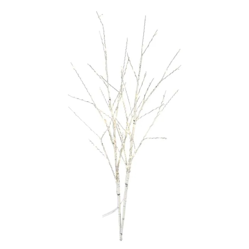 Décoration branches de bouleau 60cm LED lumière chaude 2 pcs. IP44 avec batteries FIGURES EMOS, DCTW26