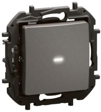 Димер бутонен R=5-150W LED=1-150VA, изисква неутрала, цвят Сив Niloe New Legrand