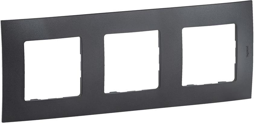 Рамка 3х цвят Тъмно сив Niloe New Legrand