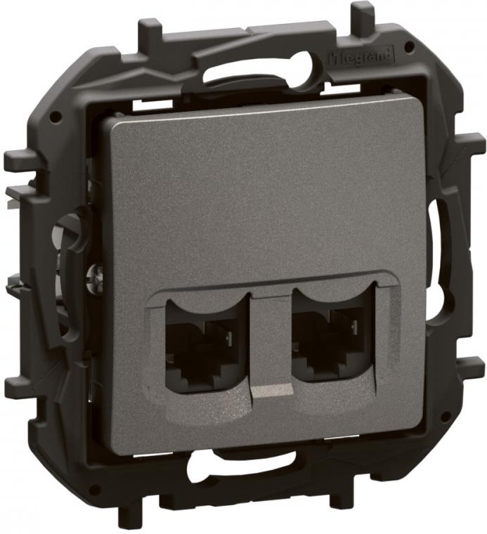 Розетка 2xRJ45 cat.6 FTP цвят Сив Niloe New Legrand