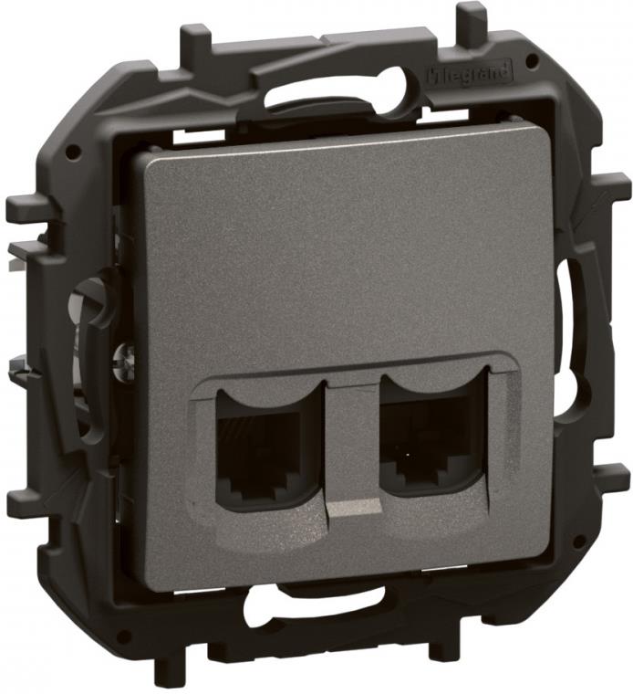 Розетка RJ11+RJ45 cat.6 UTP цвят Сив Niloe New Legrand