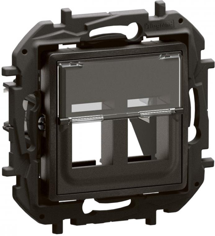 Розетка за 2xRJ45 Keystone цвят Черен Niloe New Legrand