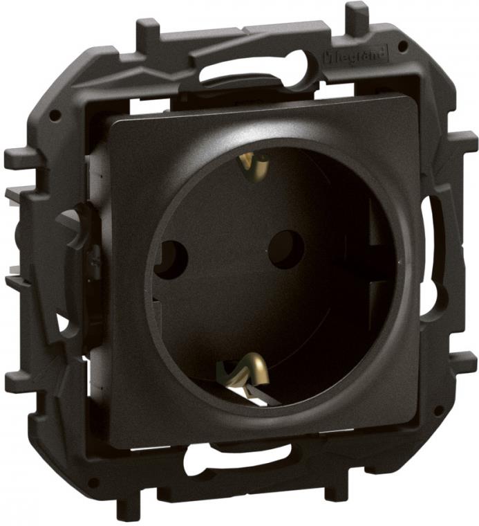 Контакт ШУКО 16A с детска защита цвят Черен Niloe New Legrand