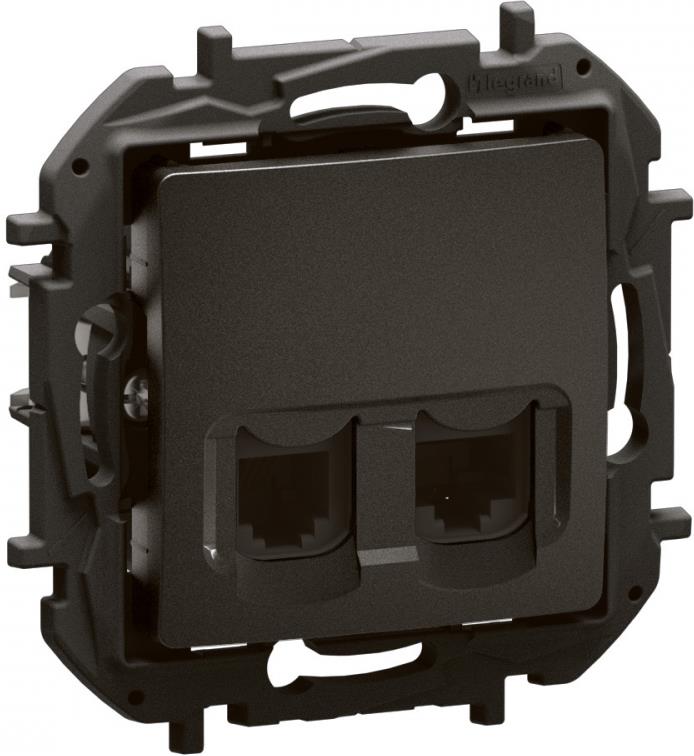 Розетка RJ11+RJ45 cat.6 UTP цвят Черен Niloe New Legrand