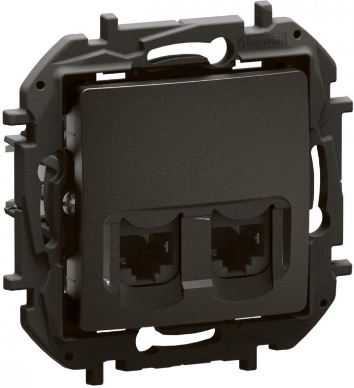 Розетка 2xRJ45 cat.6A STP цвят Черен Niloe New Legrand