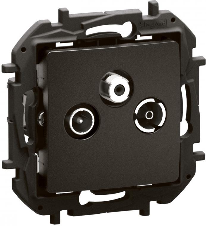 Розетка TV-R-SAT крайна 10dB цвят Черен Niloe New Legrand