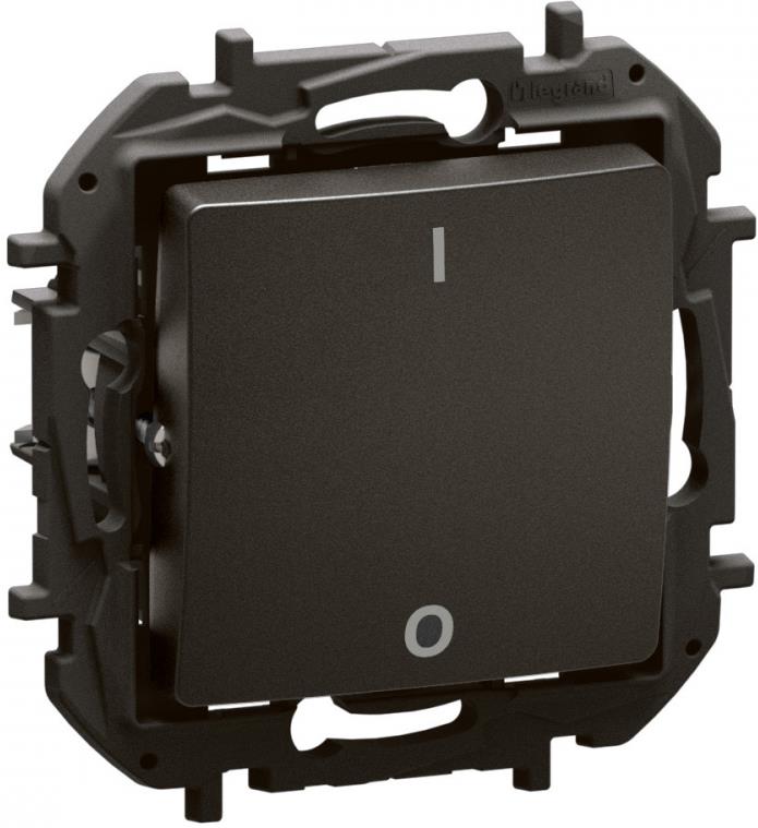 Двуполюсен ключ 10A цвят Черен Niloe New Legrand