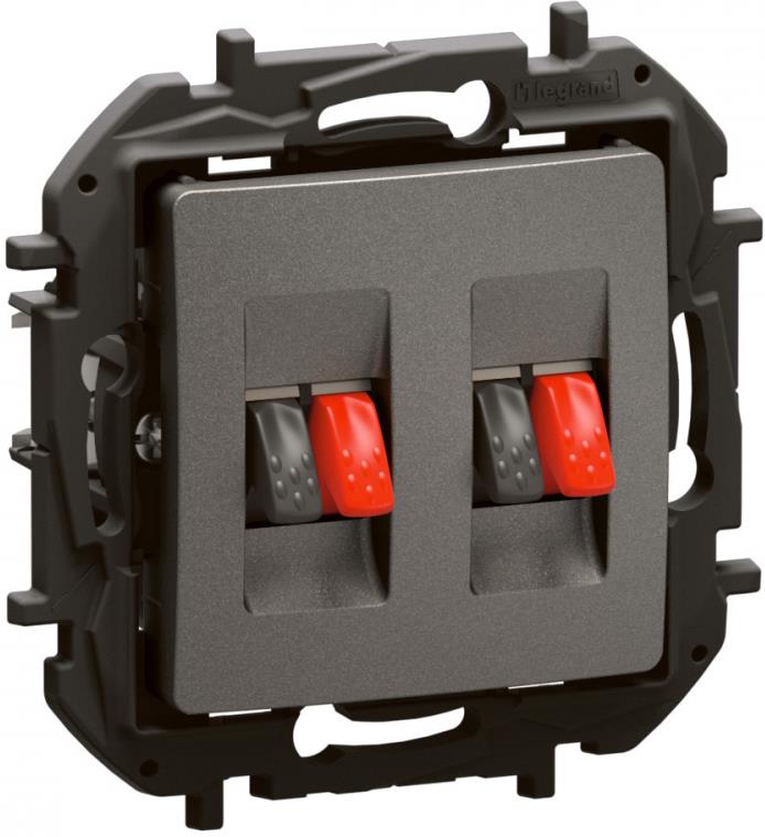 Розетка за тонколони двойна цвят Сив Niloe New Legrand