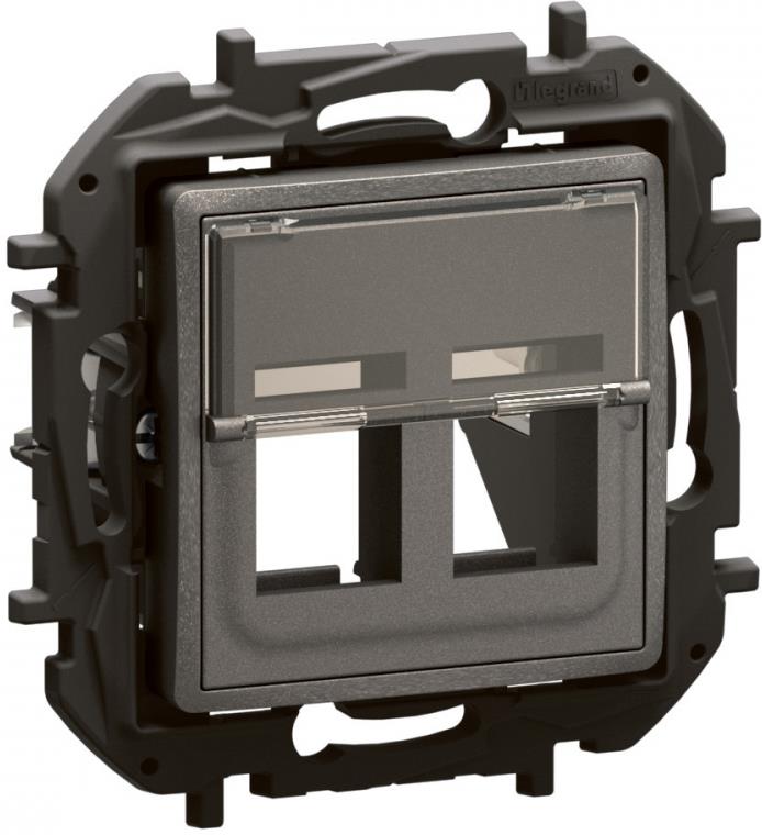 Розетка за 2xRJ45 Keystone цвят Сив Niloe New Legrand