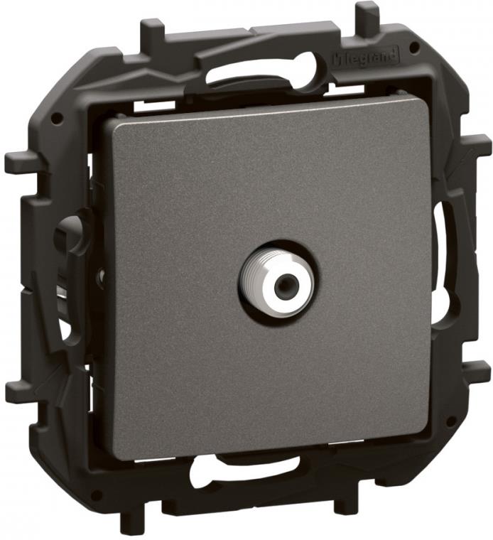 Розетка TV тип F конектор 1.5dB цвят Сив Niloe New Legrand