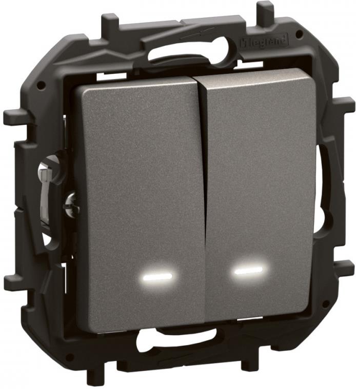 Сериен ключ с подсветка цвят Сив Niloe New Legrand