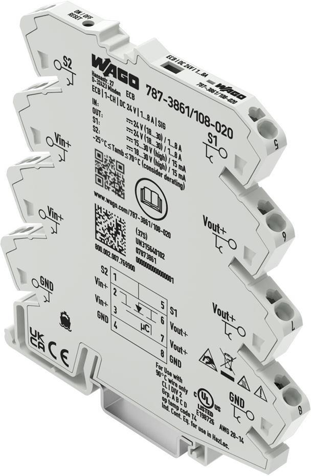 Реле за контрол на ток 1x DC 1-2-3-4-5-6-7-8A 18…30 VDC Wago