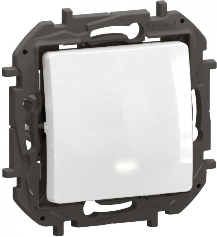 Еднополюсен ключ с подсветка цвят Бял Niloe New Legrand