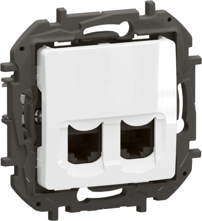 Розетка 2xRJ45 cat.6 UTP цвят Бял Niloe New Legrand