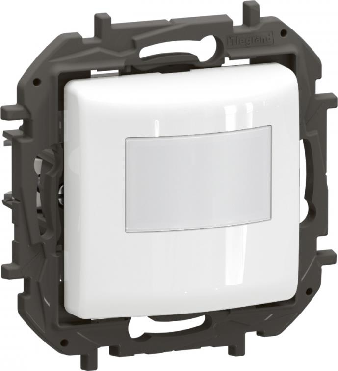 Датчик за движение PIR, 170°, обхват 8m @ h=1.2m, LED ≤ 100W, без неутрала, цвят Бял Niloe New Legrand