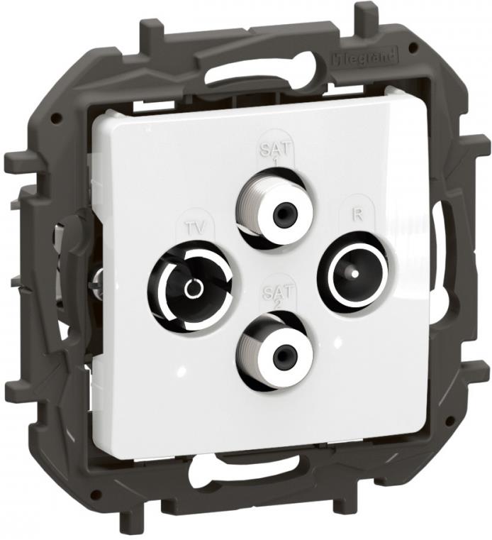 Розетка TV-R-SAT1-SAT2 индивидуална 1.5dB цвят Бял Niloe New Legrand