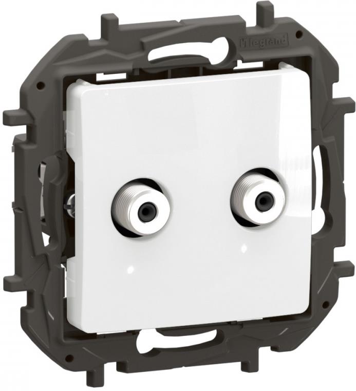 Розетка TV тип F-F конектор преходна 1.5dB цвят Бял Niloe New Legrand