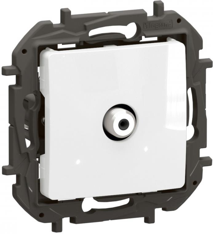 Розетка TV тип F конектор 1.5dB цвят Бял Niloe New Legrand