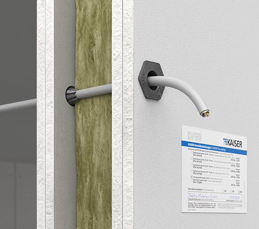 Изход за тръба пожарна преграда F30-F90 / EI30-EI90, 1х Ф16...25мм, Kaiser