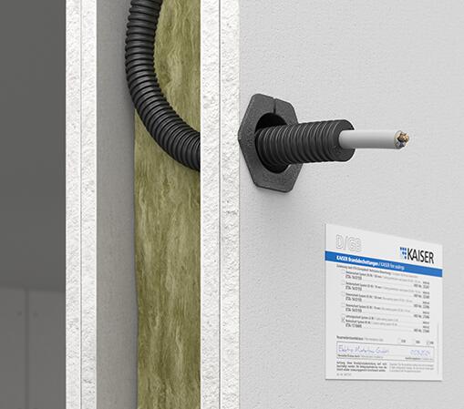 Изход за тръба пожарна преграда F30-F90 / EI30-EI90, 1х Ф16...25мм, Kaiser