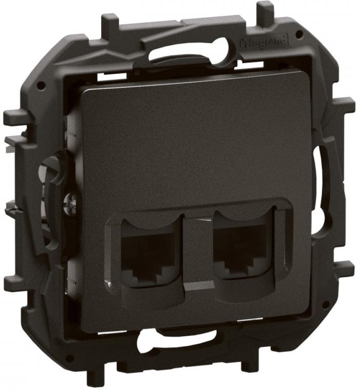 Розетка 2xRJ45 cat.5e UTP цвят Черен Niloe New Legrand