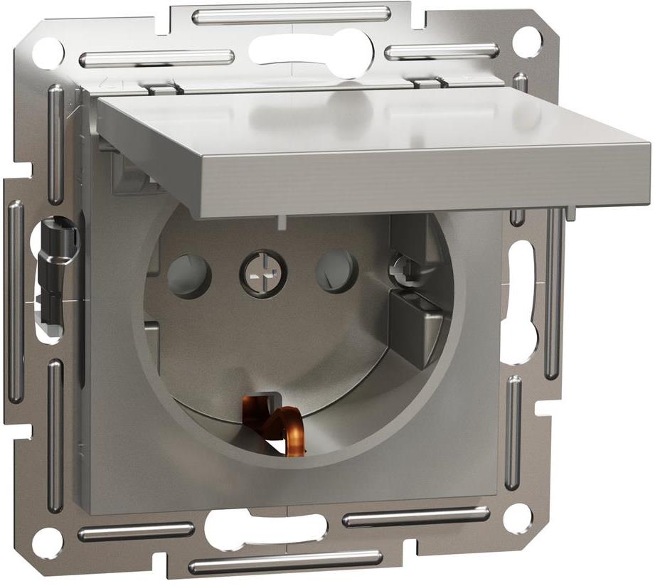 Контакт ШУКО 16A с капак IP20 и детска защита цвят Бронз Asfora SE