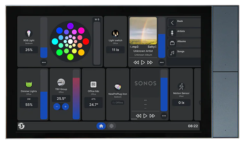 Пулт за управление със Smart реле 1х On/Off 5A изисква неутрала черен Shelly Wall Display XL - 073008