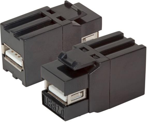 Конектор USB A 2.0 (вход-изход, за пренос на данни), цвят Черен