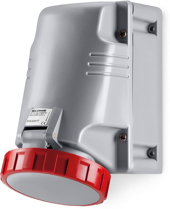 Промишлен контакт 3P+N+Е 63A 6h IP66 серия Optima Top M40 открит монтаж Scame