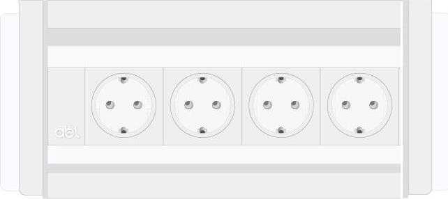 Модул Flip-S 4M с 4х Шуко, цвят Бял/Бял, ABL