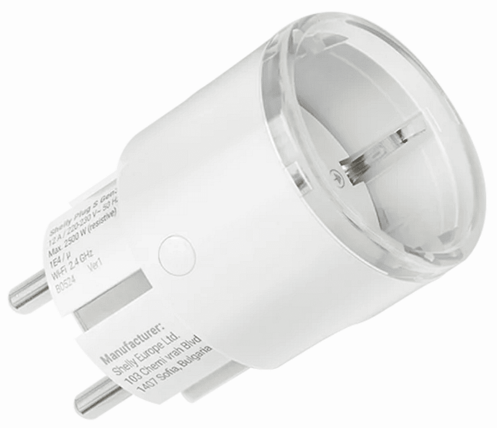 Адаптер Smart за контакт 1х Шуко 12A с мерител Shelly Plug S Gen3 - 261842