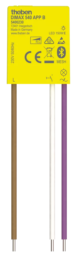 Димер универсален Smart, LED 2-150VA, 230Vac без неутрала, за конзола, DIMAX 540 app B Theben