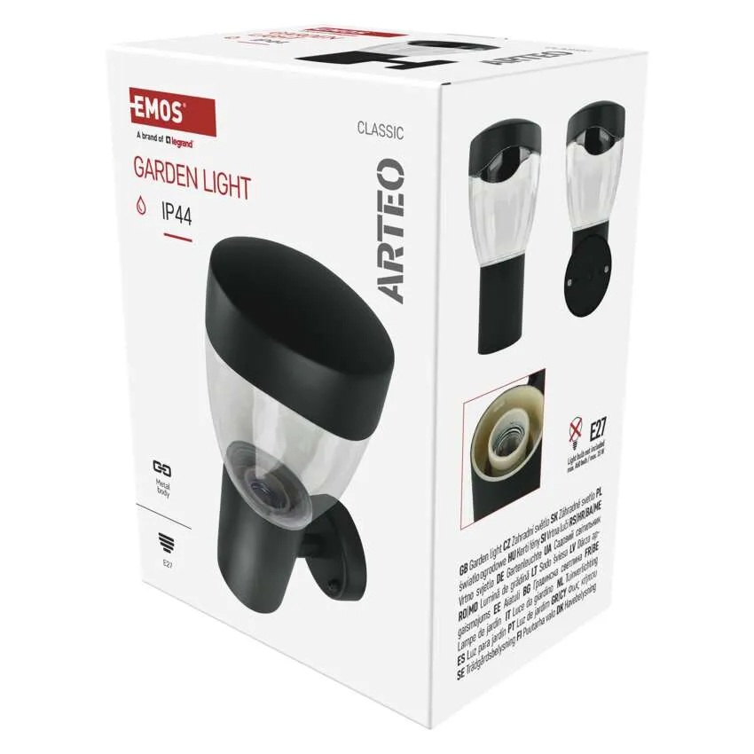 Фасадно осветително тяло 1x E27 164x120x230mm IP44 ARTEO EMOS