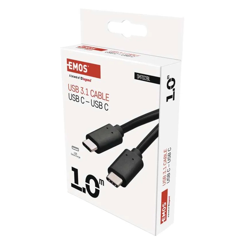 Корда USB 3.1 C/M-C/M PVC черна – 1m EMOS