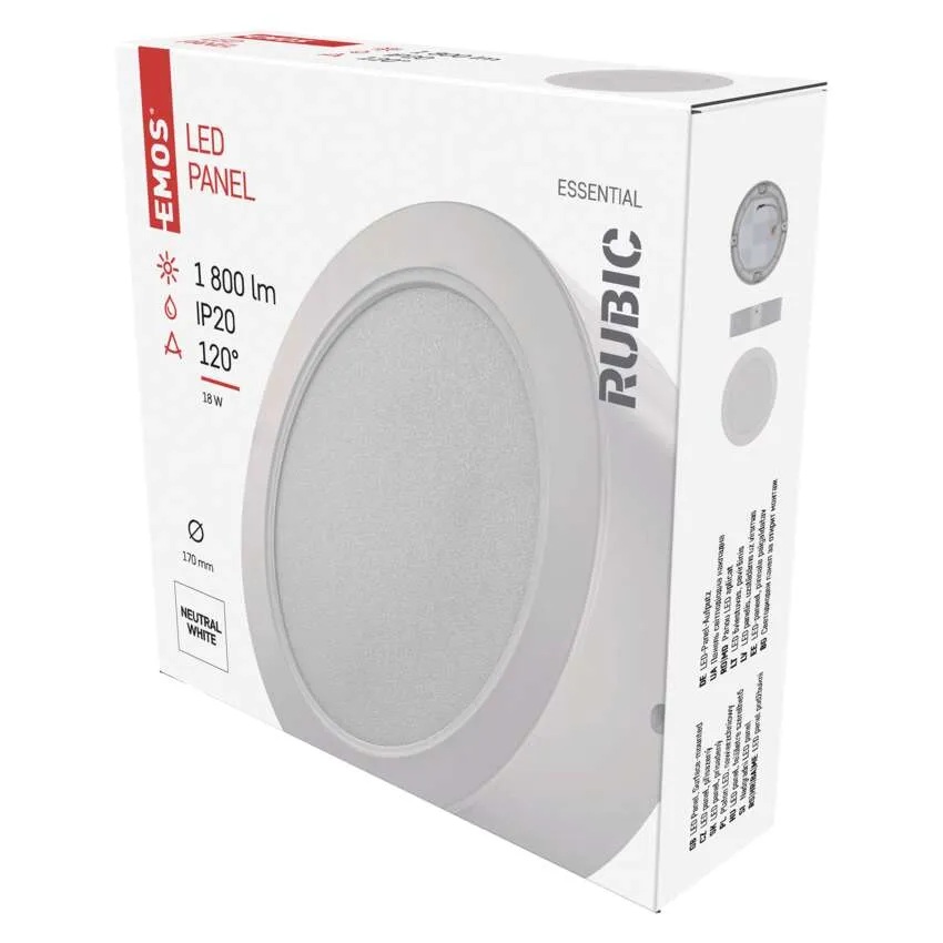 Луна LED DN170 18W 4000K 1800lm 120° 25000h IP20 SM RUBIC EMOS