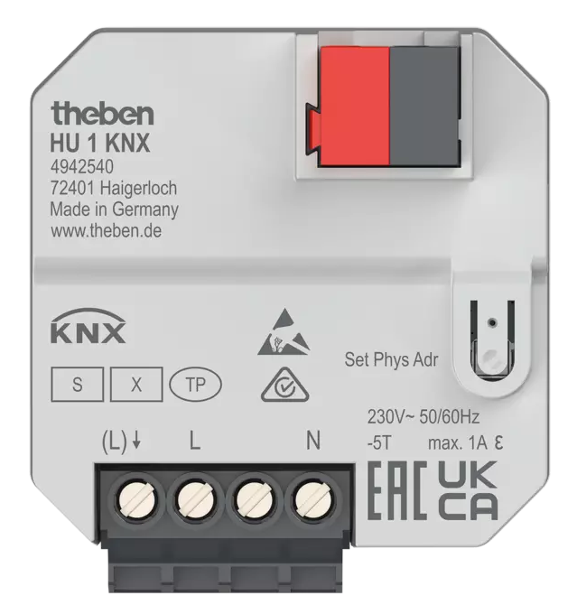 Модул температурен контрол HU1 1х канал 40х40mm KNX Theben