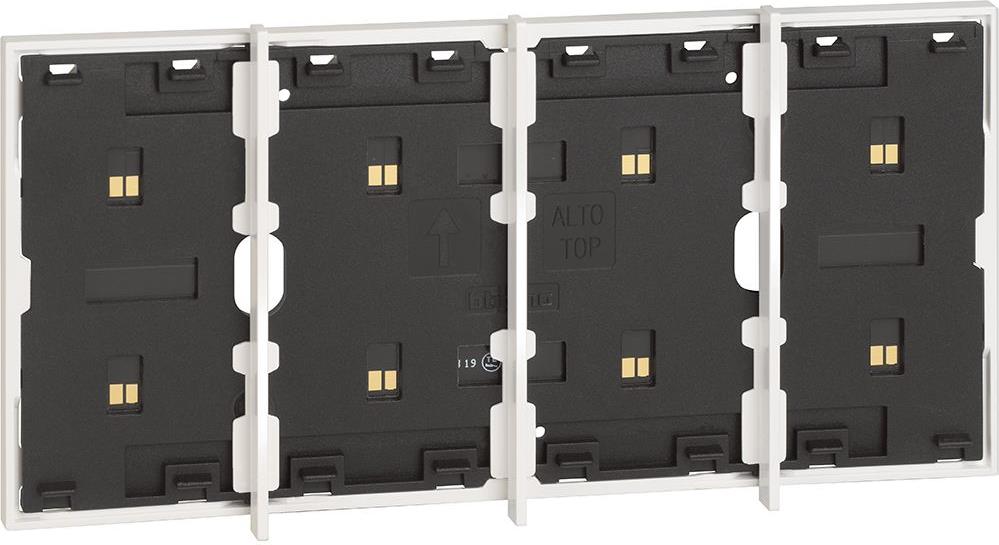 Електрическа носеща рамка за сензорни контроли 4 мод. в 3 мод. конзола цвят Бял Living Now Bticino