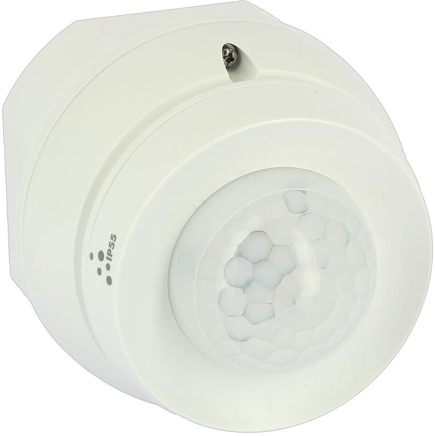 Датчик за присъствие PIR, за открит монтаж на таван, 360°, обхват D5m @ h=2,5m, IP55, БЯЛ GREEN-I-IMW Legrand