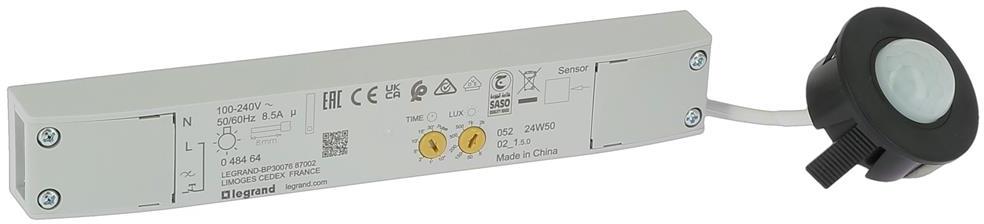 Датчик за присъствие PIR, за вграждане в таван, 360°, обхват D4.5m @ h=2,5m, IP20, ЧЕРЕН GREEN-I-MRB Legrand