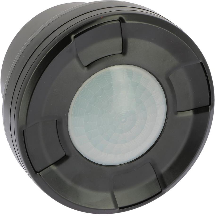 Датчик за присъствие PIR, за открит монтаж на таван, 360°, обхват D10.4m @ h=10m, IP55, ЧЕРЕН GREEN-I-HSB Legrand