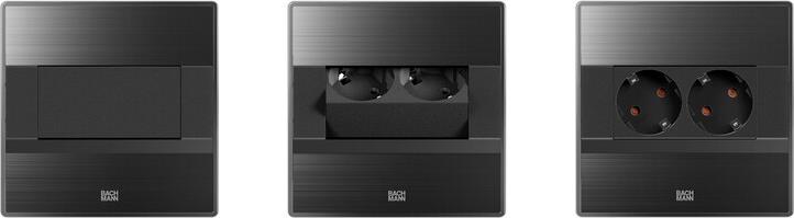 Модул SENSE с 2х Шуко, с кабел 2м, цвят Черен, Bachmann