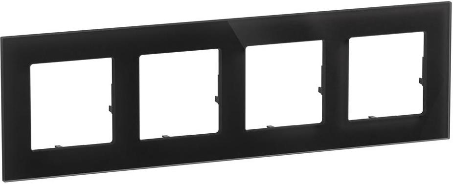 Рамка 4х цвят Черно стъкло Valena Life Legrand