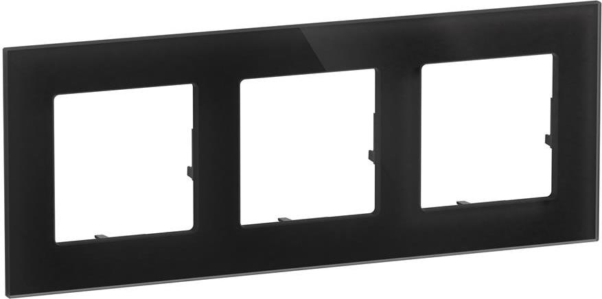 Рамка 3х цвят Черно стъкло Valena Life Legrand