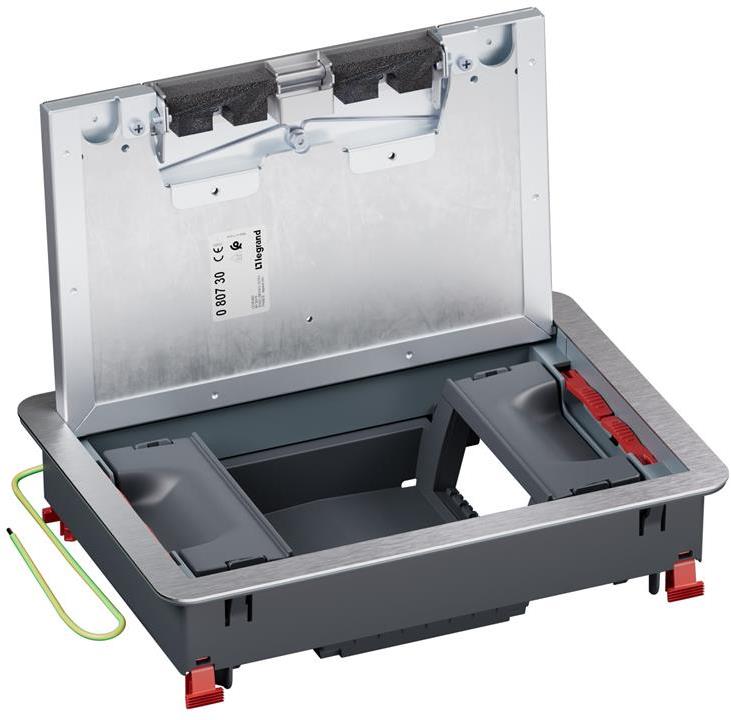 Подова кутия метална в бетон 8 (2х4) мод. за верт. монтаж на механизми Legrand