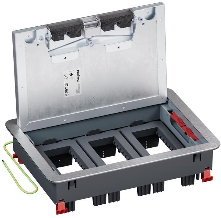 Подова кутия метална в бетон 12 (3х4) мод. за хор. монтаж на механизми Legrand