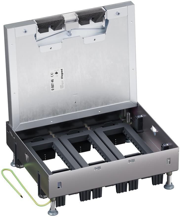 Подова кутия метална за пълно вграждане в бетон 18 (3х6) мод. за хор. монтаж на механизми Legrand