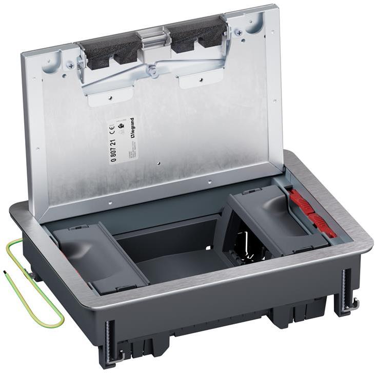 Подова кутия метална в двоен под 8 (2х4) мод. за верт. монтаж на механизми Legrand